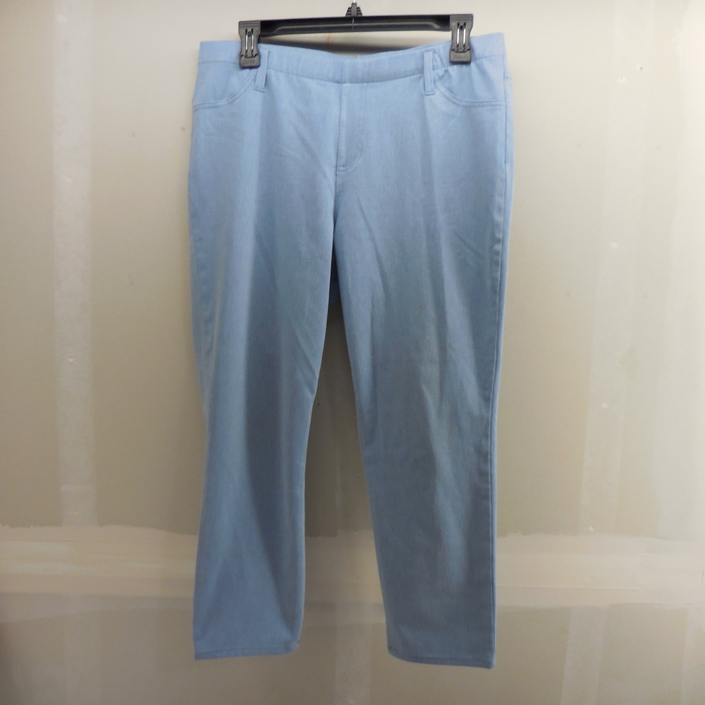 Faded Glory Womens Light Blue Stretch Jeggings Size L 12-14 Pull On Cropped Pant
